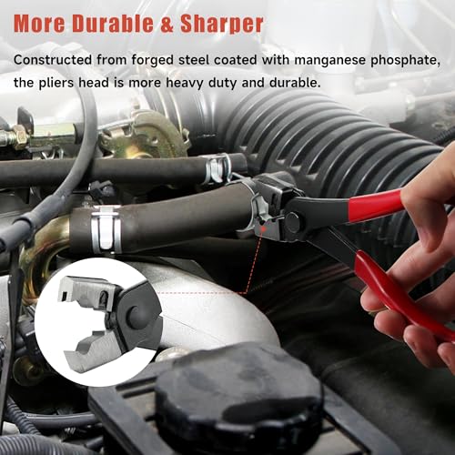 AKIHISA CV Boot Clamp Pliers, 7inch CV Boot Clamp Tool, Hose Clamp Pliers, Clic & Clic-R Type for Automobile Collar Repair Tools