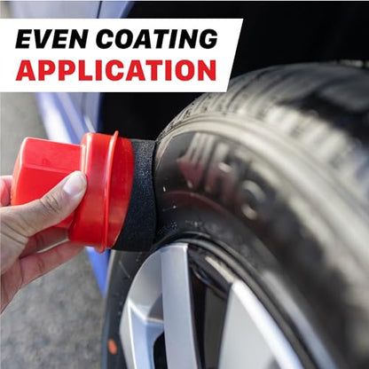 Maxshine Universal Tire Shine Applicator with Protective Cover – Black Foam Pad with Comfortable Grip – Mess-Free Handling, Even Tire Dressing & Coating – Auto Detailing Applicator Tool