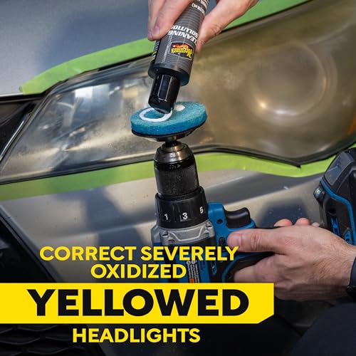 Meguiar's Heavy Duty Headlight Kit,This Headlight Restoration Kit Includes Headlight Cleaner, Ceramic Protection, Drill Backing Plate, Pads, & Towelettes, 18 Plus Months of Protection, Car Care Kit