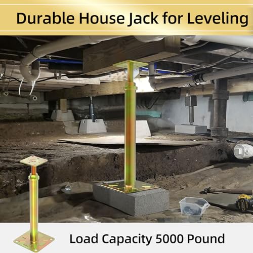 House Jacks for Leveling, 6 Pack Adjustable Telescoping Floor Jack Post, 11 to 16 Inch Range, Temporary Foundation Support - size: 11 inch-16 inch 6 Pack