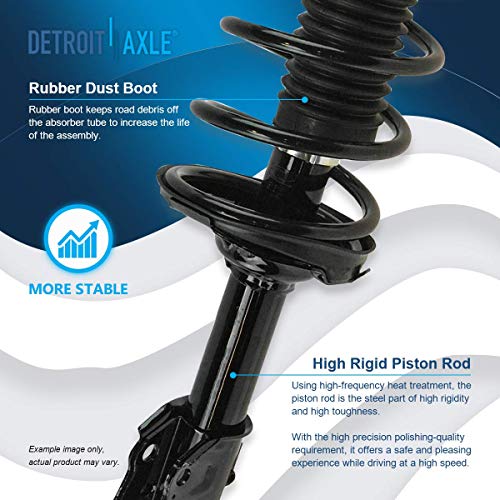 Detroit Axle - 4pc Front End Suspension Kit for Toyota Echo 2000-2005, 2 | Ready Suspension Struts w/Coil Spring Assembly 2 Lower Control Arms w/Ball Joints 2001 2002 2003 2004 Replacement - size: 4CQ1201139/Big Kit