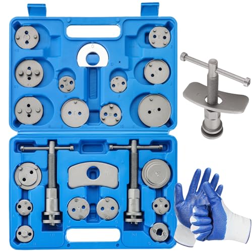 NYXOVA 24pcs Brake Caliper Tool, Heavy Duty Disc Brake Caliper Tool Set, Wind Back Kit for Brake Pad Replacement, Master Disc Brake Caliper Tool Kit Fits Most American, European Makes/Models (Blue) - color: Blue