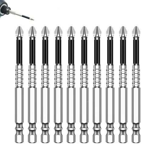 Magnetic Non-Slip Drill Bit Kit - High Magnetic S2 Alloy Steel Screwdriver Bits, Anti-Slip Hex Shank Set (25/50/65/70/90/150mm) for Impact Driver & Electric Drill (10, 90L) - size: 90L