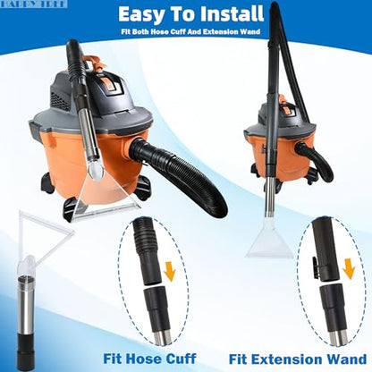 Happy Tree Universal Fit All Shop Vacs with 2-1/2" and 1-7/8" and 1-1/4" Adapters, Large 7-1/2" Extraction Accessory for Upholstery & Carpet Cleaning and Auto Detailing, Shop Vac Extractor Attachment - size: Large