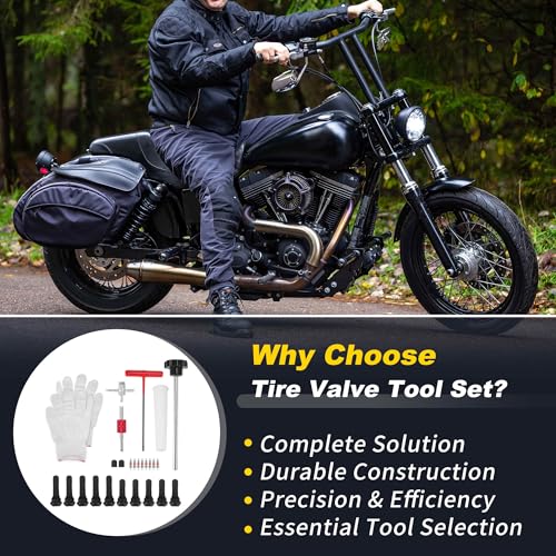 27PCS Quick Tire Valve Change Tool Kit, Tire Valve Stem Core Removal Replacement Tool for Cars Motorcycles Lawn Mowers ATVs Trucks Etc, with 4-Way Valve Tool, 5x TR413, 5x TR414 - size: Set A