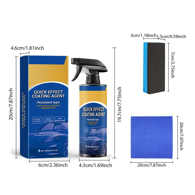 Quick Effect Coating Agent for Car, 2026 New Car Coating Spray, All-in-One Waterless Wash & Scratch Repair, Persistent Type Fast Coatin Protection (2PCS)