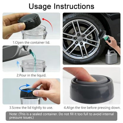 Flow Large Tire Shine Applicator Pad, Durable & Reusable Tire Dressing Applicator, No-Drip Streak-Free Foam Sponge Pad, Tire Shine & Gel Applicator for Car Truck (L)
