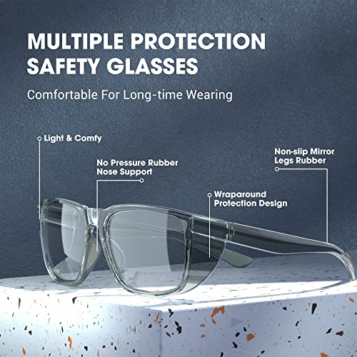 Safety Glasses Anti-Fog Goggles Protective Eyewear Anti Blue Light Protection Glasses For Women And Men - color: Grey