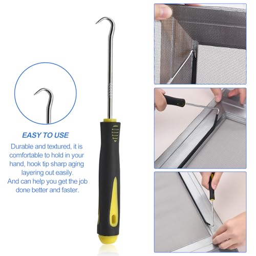 BAYTORY Window Screen Repair Kit, Nylon Roller Tool with Bearing | Spline Removal Hook and 32ft Retainer Spline Replacement for Installing Door Mesh Screens