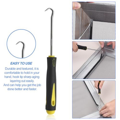 BAYTORY Window Screen Repair Kit, Nylon Roller Tool with Bearing | Spline Removal Hook and 32ft Retainer Spline Replacement for Installing Door Mesh Screens