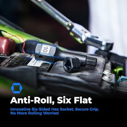 toolant 1/2" drive 19mm impact hex bit socket set 2PCS, Hex Drive, S2 Steel Air Drive Allen Socket set,Impact Grade，Anti-Roll Design - size: 1/2" drive - 19mm - 2 PCS
