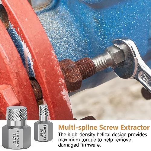 49PCS Screw & Bolt Extractor Set with Left Hand Drill Bit Set, Multi-Spline Easy Out Broken Bolt Remover Tools for Damaged Stripped Rounded-Off Bolts, Socket Screws, Nuts, Studs, and Fittings - size: 49 Pieces