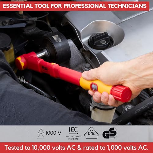 FESA Electrician Insulated Torque Wrench - (1/2" Drive, 20-100 Nm Range) | w/Easy Torque Adjustment & Scale Display - Each Insulated Wrench Has ID for Traceability - style: 1/2" Drive, 20-100 Nm Range