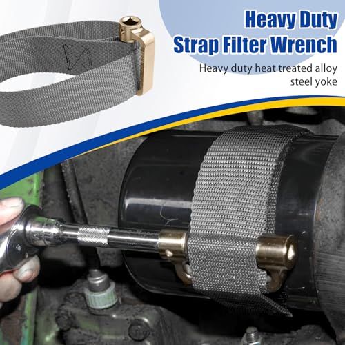 Eudaimonia Oil Filter Strap Wrench, Adjustable Strap Wrench Heavy Duty | Oil Filter Removal Tool, Heavy Duty, Adjustable, General