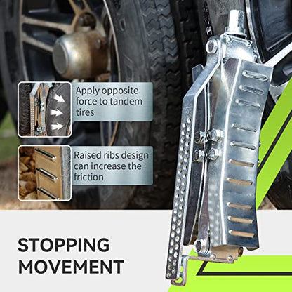 RVMATE RV Camper Wheel Chock Stabilizer Scissor, X Chocks 2 Packs | for RV Travel Trailer Tires, X Chock for Locking Tandem Wheels When Parked on Uneven Surfaces, Silver. - color: Silver