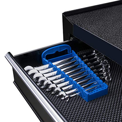 Max Torque 9-Piece Premium Combination Wrench Set, Standard Inch Sizes from 1/4” to 3/4” with Rack Organizer | Chrome Vanadium Steel, Long Pattern Design, Mirror Chrome Finish, Open and Box Ends - size: SAE Set, 9-Piece