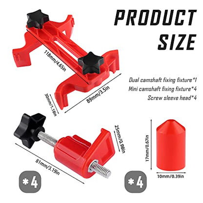 IHOTDER 5PCS Car Dual Cam Clamp Camshaft Kit - Anti Slip Locking Timing Tool Kit for Single/Twin/Quad Camshaft Clamp Engine - Universal Car Accessories Cam Bearing Tool