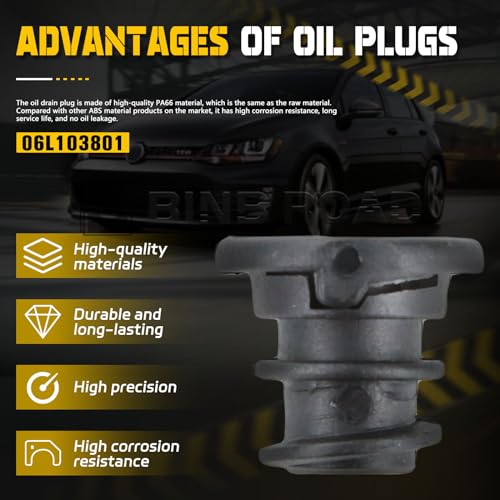 1 Set Car Engine Oil Drain Plug with Install Tool Compatible with Audi A1 A3 A4 A5 Q3 Q5 Volkswagen Golf GTI (Replaces 06L103801) - color: 1 Set