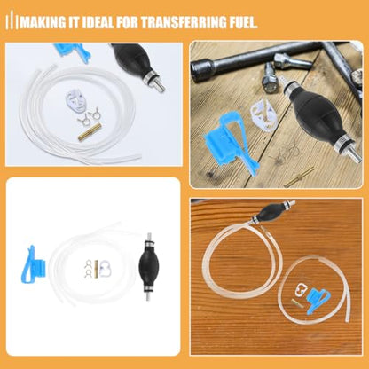 Gasoline Siphon Kit Manual Hand Pump Fuel Transfer Hose for Cars Motorcycles Boats Lightweight PVC Plastic Oil Extraction
