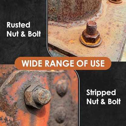 5-Piece Heavy Duty Bolt Extractor Set, 1/2" Drive Impact Lug Nut Remover Tool | Large size 19-25mm for removing stripped, damaged, rusted nuts, bolts, and studs - size: 5-Piece Heavy Duty Remover