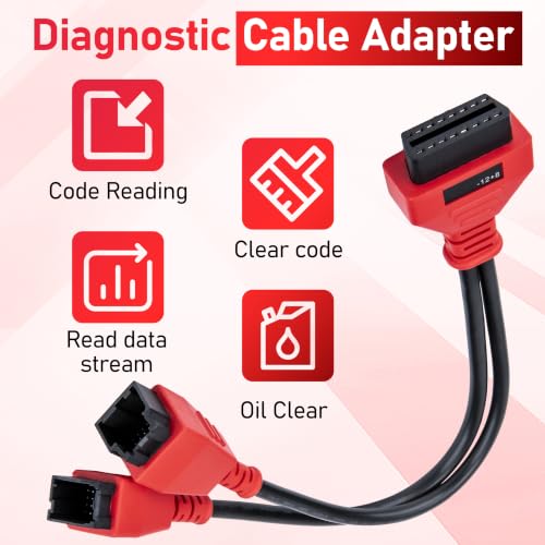 12+8 Pin Connector to OBD2 Adapter, Secutiry Gateway Bypass Cable, 12+8 Cable Suitable for Chrysler SGW Equipped FCA Vehicles for Diagnostic, Fit for Scanners MK808 MK808S MX808 MS906 Pro MS908S - size: 1.2 FT