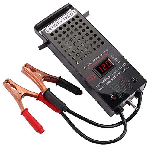 AUTTGINN 6/8/12/16/24V Battery Load Tester Automotive Car Battery Tester,Battery Charging System Tester and Voltmeter Tester with LCD Display for Cars,Golf,Motorcycles - size: LCD