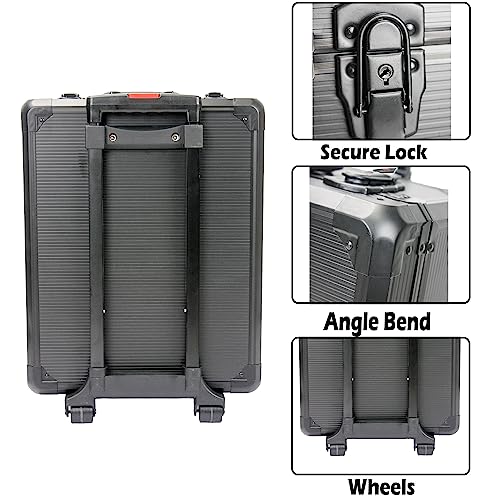 899pcs Rolling Tool Box Set with Lock,Rolling Trolley Case Tool Sets, 4 Layer of Tool Sets 90 Piece Tool Kits on Wheel, Wrench Socket Rolling Hand Tool Box Tool Kit for Garage,Repair Kit(Black) - size: 899pcs - Black