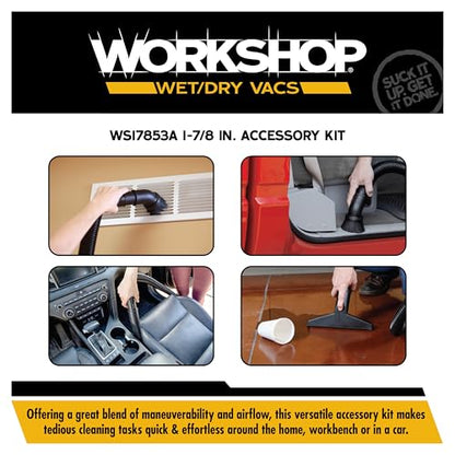 WORKSHOP Wet/Dry Vacs WS17853A 1-7/8-in. 3-Piece Shop Vacuum Attachment Kit