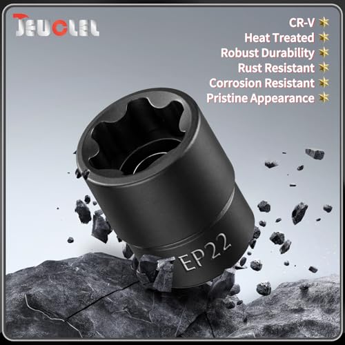 EP Socket EP22, 6 Point 1/2” Dr Female External E-Torx Plus Socket | EP Socket, Female External, E-Torx Plus Socket, External, Cr-V Steel, High Deformation Prevention - size: EP22