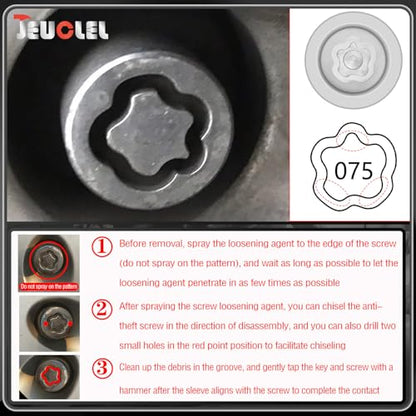 075 Wheel Locking Nut Key for Nissan Infiniti, ID 21mm Lug Socket | Wheel Lock Nut Socket Adapter, Anti-Theft Lug Nut Removal Tool, Anti-Theft Screw Remover, Repair Tool, Tyre Fitting, garage - size: socket 075