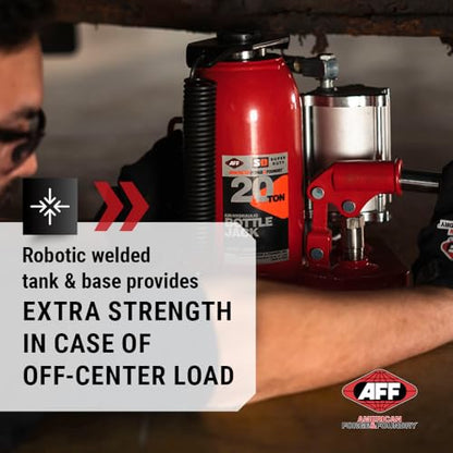 AFF 20 Ton Bottle Jack - Manual & Air Assist Hydraulic Jack for Lifting Heavy Trucks & Equipment - Super Duty - size: 20 Ton Capacity, style: Standard Profile