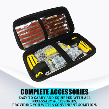 30PCS Tire Plug Kit Car Emergency Flat Tire Repair Tool Set Drill Rubber Repair Screws Tires Plug Tubeless Puncture Fix Kits Professional Tools for Cars Motorcycles ATV UTV Trucks Roadside Kit - size: 30PCS
