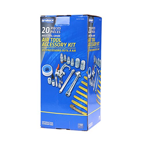 Air Compressor Kit, 1/4 Inch NPT Air Tool Kit with 1/4 Inch x 25Ft Coil Nylon Hose/Tire Gauge - 20 Pieces
