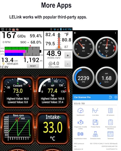 LELink Bluetooth Low Energy BLE OBD-II OBD2 Car Diagnostic Tool for iPhone/iPod/iPad and Android. New: Configurable Auto On/Off