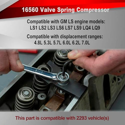 16560 Valve Spring Compressor Tool Fits for GM LS LSX LS1 LS2 LS3 LS6 LS7 LS9 LSA LQ4 LQ9 Engine