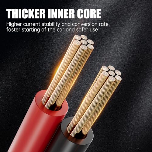 Heavy Duty Jumper Cables for Car Battery, 0 Gauge 30 Feet 1000AMP, Automotive Booster Cables for Jump Starting Dead or Weak Batteries, Suitable for 8L Gas & 6L Diesel, Carrying Bag Included - size: 0 Gauge （30FT）