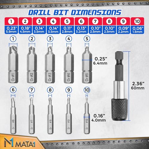 Screw Extractor Set for Stripped, Broken, Damaged Screws - 22 pc, Silver - Remover Kit w/Drill Bits, Extractors, Bit Extension & Socket Adapter - color: Silver