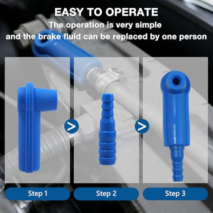 10 Sets Brake Bleeder Kit Connector, One Way Check Valve Hose Adapters for Brake Fluid Air Change Vacuum Bleeding Bottle Joint Fit Car SUV Truck Hydraulic Systems (Blue)