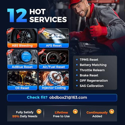 LAUNCH CRP129E V2.0 Elite OBD2 Scanner Diagnostic Tool, 12 Reset Scan Tool, FCA AutoAuth, ABS SRS Transmission Engine Code Reader, Oil/Brake/SAS/DPF/TPMS/BMS Reset, Lifetime Free Update, Auto VIN