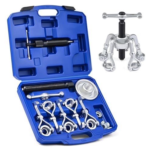 OMT Heavy Duty Hub Puller Kit, Wheel Hub Removal Tool with Adjustable Hooks | Large Brake Drum Puller with Hydraulic Ram, Mechanical Hub Puller Tool Set for Cars Trucks Large Vehicles
