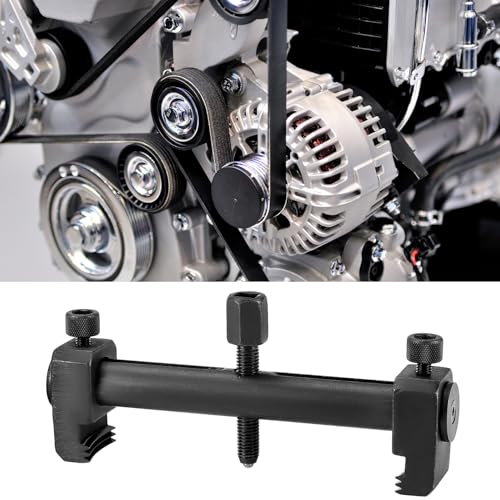 QWORK Universal Ribbed Drive Pulley Crankshaft Remover Tool Puller with Low Profile Arms for Restricted Engine Bays – 6.3” Max Jaw Opening