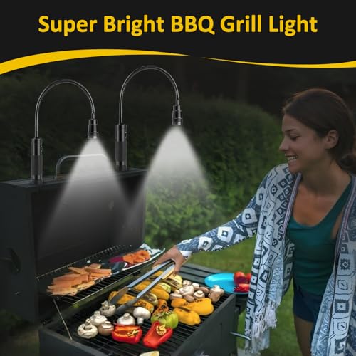 LED Work Light, Gooseneck Flashlight with Magnetic Base, Zoomable Flexible Led, 500 Lumen Mechanics Light Suitable for Auto Repair, Outdoor BBQ, Work Bench, Emergency, Pack of 2