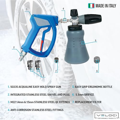 MTM Hydro Ultimate PF22.2 Foam Cannon Gun Kit for Pressure Washer, High Pressure Foam Power Washer Attachment, Foam Lance for Auto Detailing, Car Washing, Boats, Roofs, Adjustable Commercial Grade
