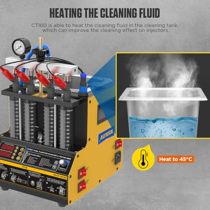 AUTOOL Automotive Motorcycle 4 Cylinder Ultrasonic Wave Injector Cleaner Petrol Injection Tester Cleaning Kit Tester