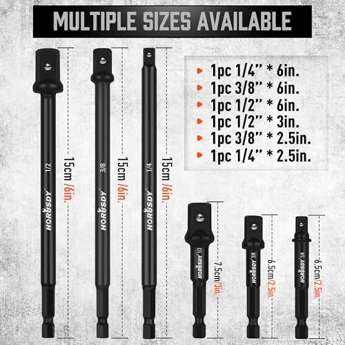 HORUSDY Impact Drill Socket Adapter Set and Universal Joints Socket Set 9-Piece 1/4" 3/8" and 1/2" Driver Socket Adapter, Power Drill - style: 9-PCS + Universal Joints