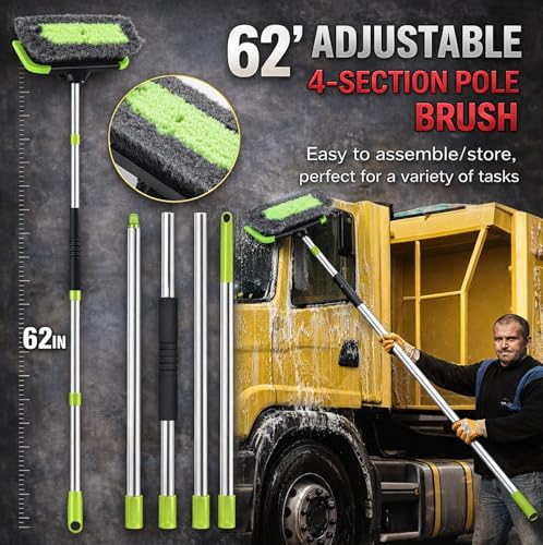 63PCS Car Wash Cleaning Kit,Car Wash Brush with Long Handle,Car Detailing Kit with Foam Gun,Car Cleaning Supplies,Handheld Vacuum, Car Detailing Kit (62PCS) - size: 62PCS