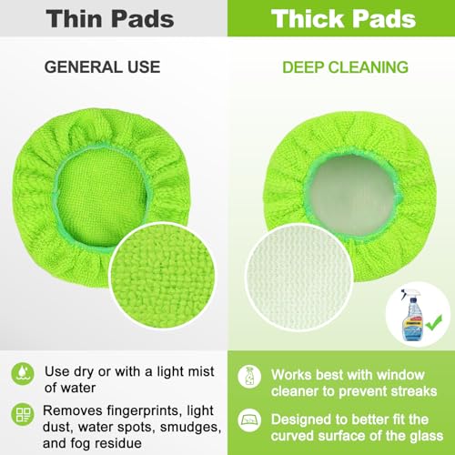 XINDELL 5 Pack Microfiber Pads – Replacement Heads Cover for Xindell Windshield Cleaner Tools. Washable & Reusable Triangle Pads (Green). Fits Window Reach Tool - Handle Not Included - color: Green