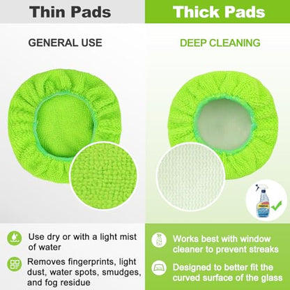XINDELL 5 Pack Microfiber Pads – Replacement Heads Cover for Xindell Windshield Cleaner Tools. Washable & Reusable Triangle Pads (Green). Fits Window Reach Tool - Handle Not Included - color: Green