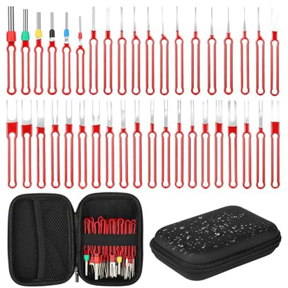 Linkstyle 39PCS Terminal Pin Removal Tool Kit, Electrical Connector Pin Extractor Set, Depinning Tool for Wire Terminal, Automotive Wiring Harness, Car, Truck, Motorcycle