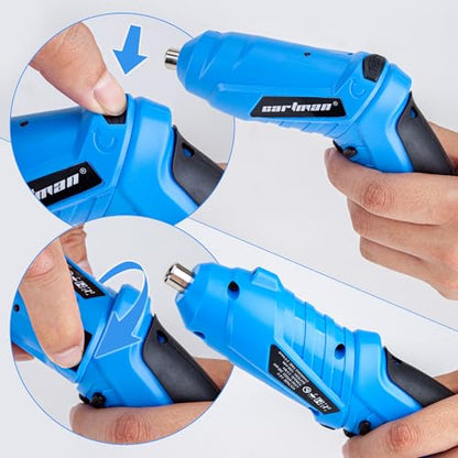 CARTMAN 149-Piece Tool Set, Blue Cordless Screwdriver, Home Repair Tool Kit | Complete tool assortment with cordless screwdriver for home repairs, office fixes, furniture setup crafting, and daily tasks. - style: 149 PC